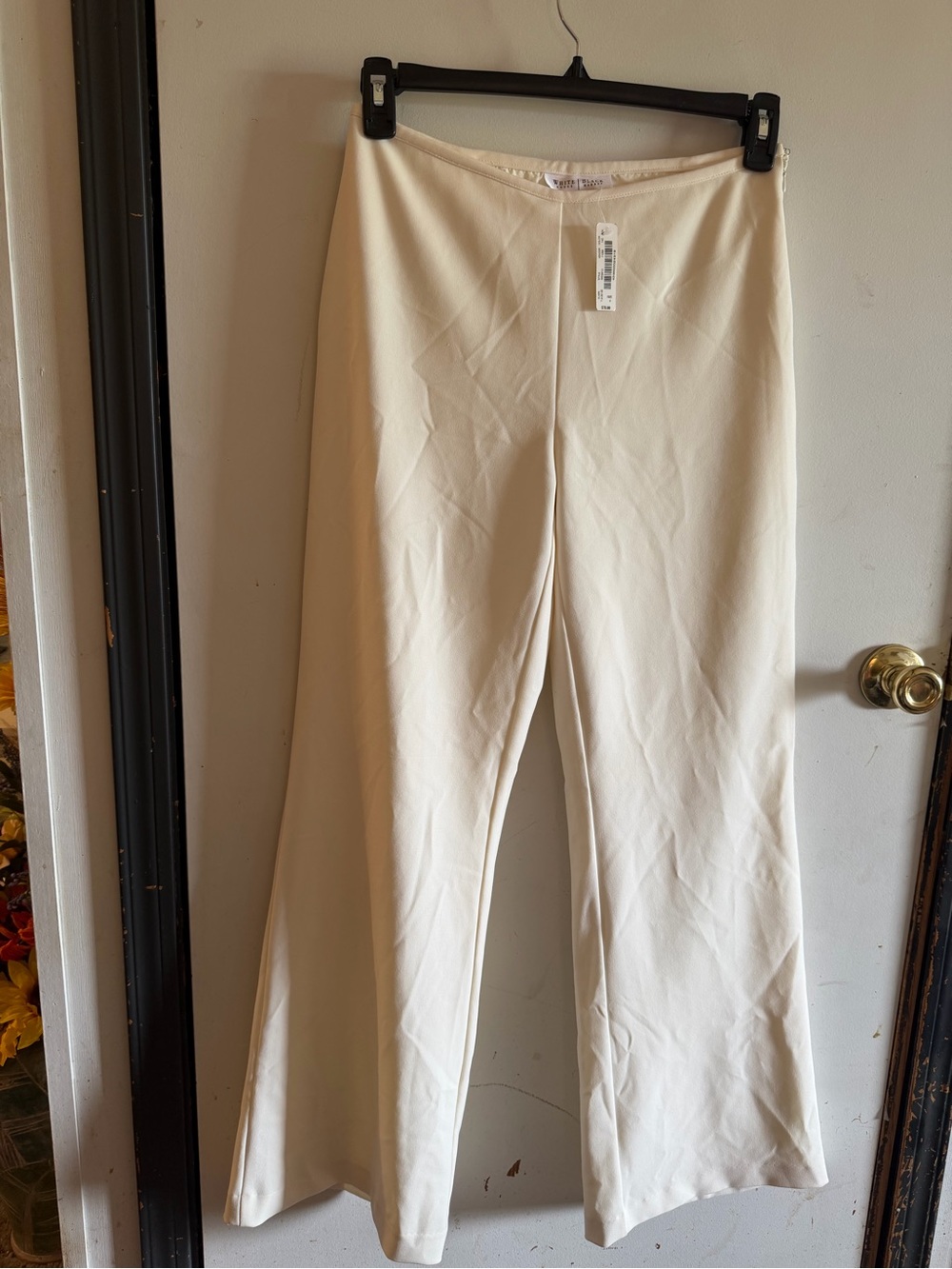 White House Black Market Ivory Wide-Leg Women's Pants Size 6